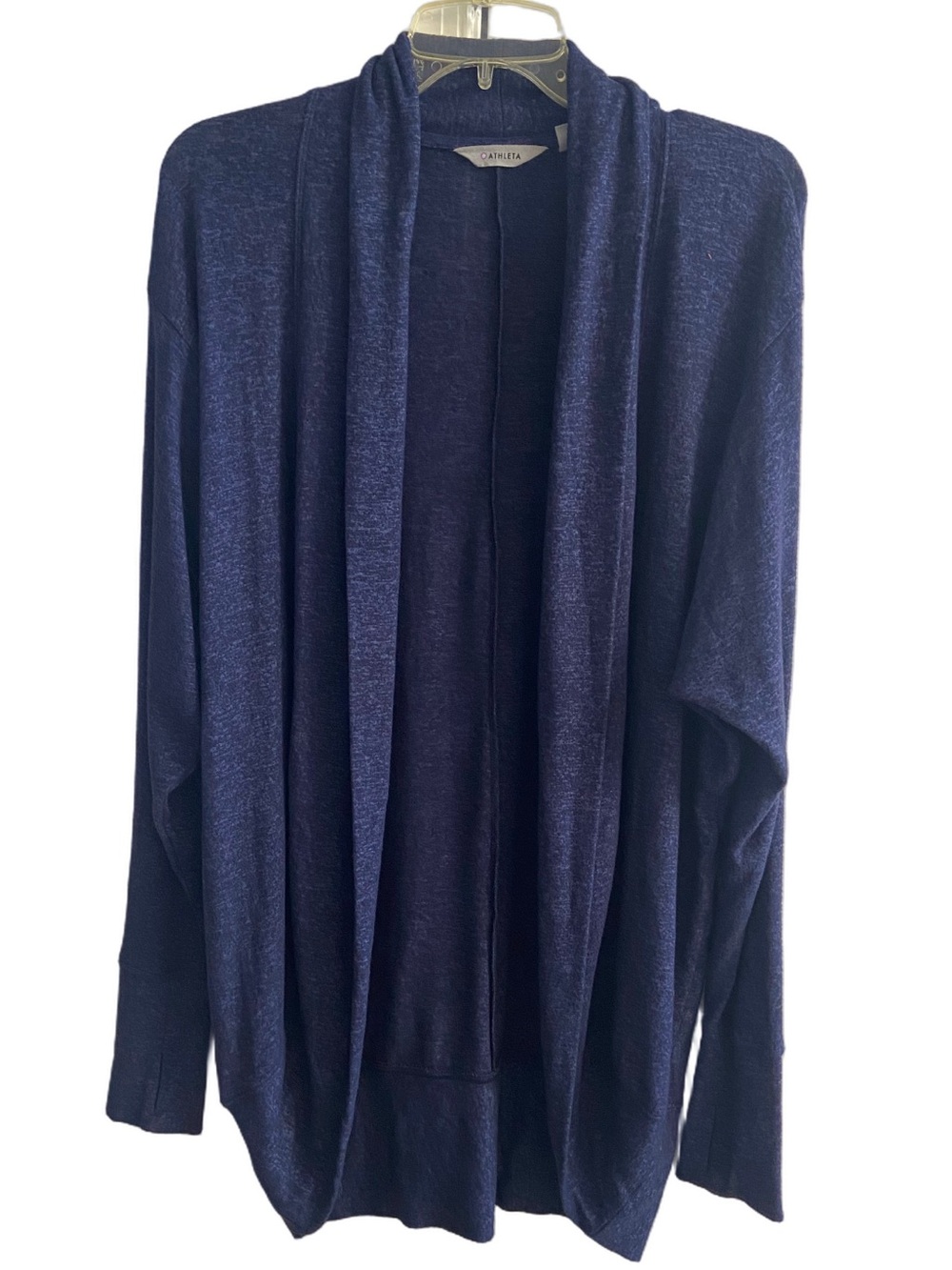 Athleta Navy Open-Front Draped Cardigan Medium
